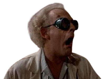 doc emmett brown retour vers le futur cri surpris