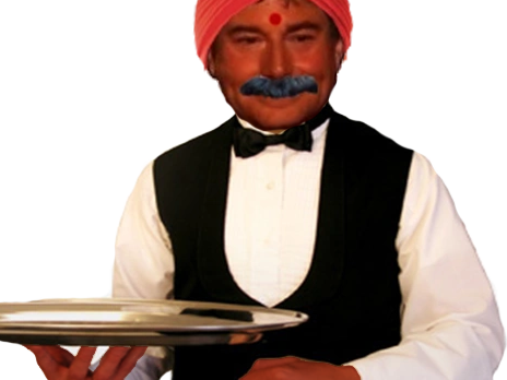 serveur indien paki indes gange plateau service restaurant malade turban