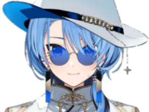 hololive suisei hoshimachi lunettes bleu chapeau golem mafia