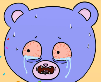 mininours triste effare pleurs