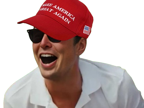 elon musk maga trump dicaprio trump2024 rire humiliation hurle swing moque casquette harris donald kamala