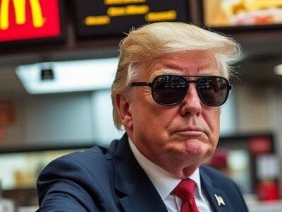 mcdo donald trump trump2024 lunette esclave serveur