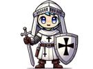 luce-mascotte-vatican-catho-catholique-catholicisme-chevalier-teutonique-epee-bouclier-armure