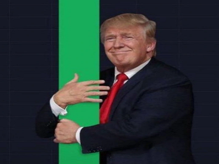 trump candle bougie verte donald finance bitcoin trading investissement