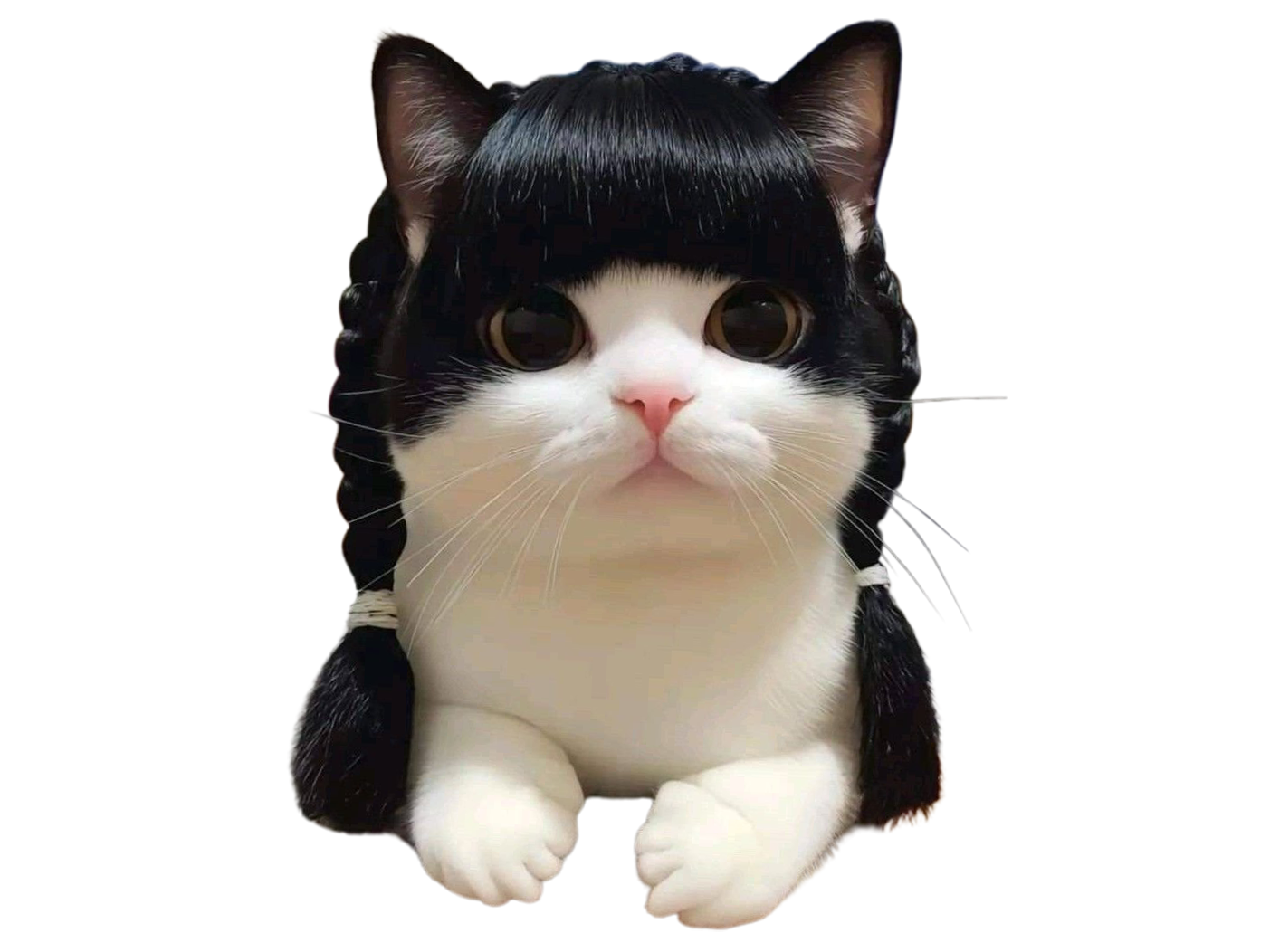 chat carre coupe tresse