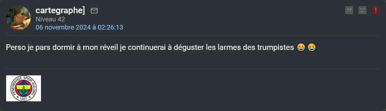 gaucho cuck larme screen kamala harris trump victoire defaite rire fdp