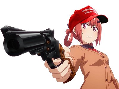 maga donald trump manga anime waifu revolver flingue 2024 election usa us etats unis
