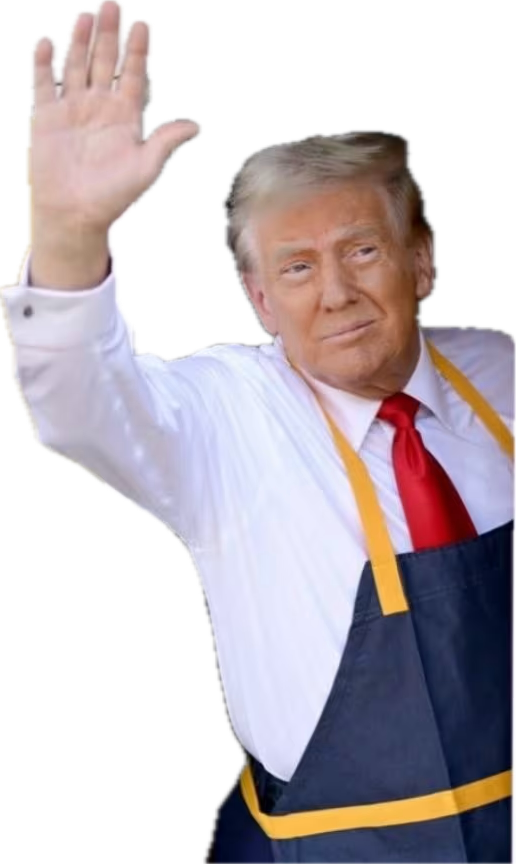 donald trump mcdo cimer chef putain 40 minutes kamala harris merci