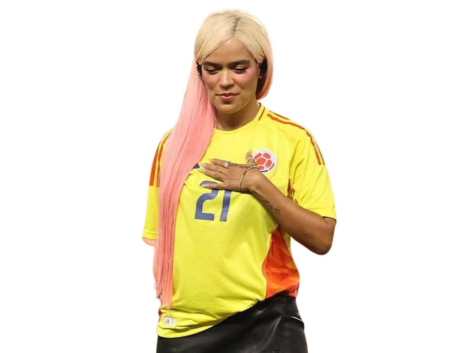 karol g canta en himno nacional de colombia copa america blonde rose