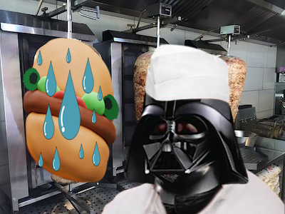 dark-63 dark vador darth vader hambourger op auteur kebabier kebab burger hamburger suite