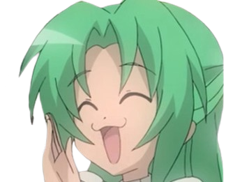 shion sonozaki rire rigole higurashi cheveux verts anime kj fille