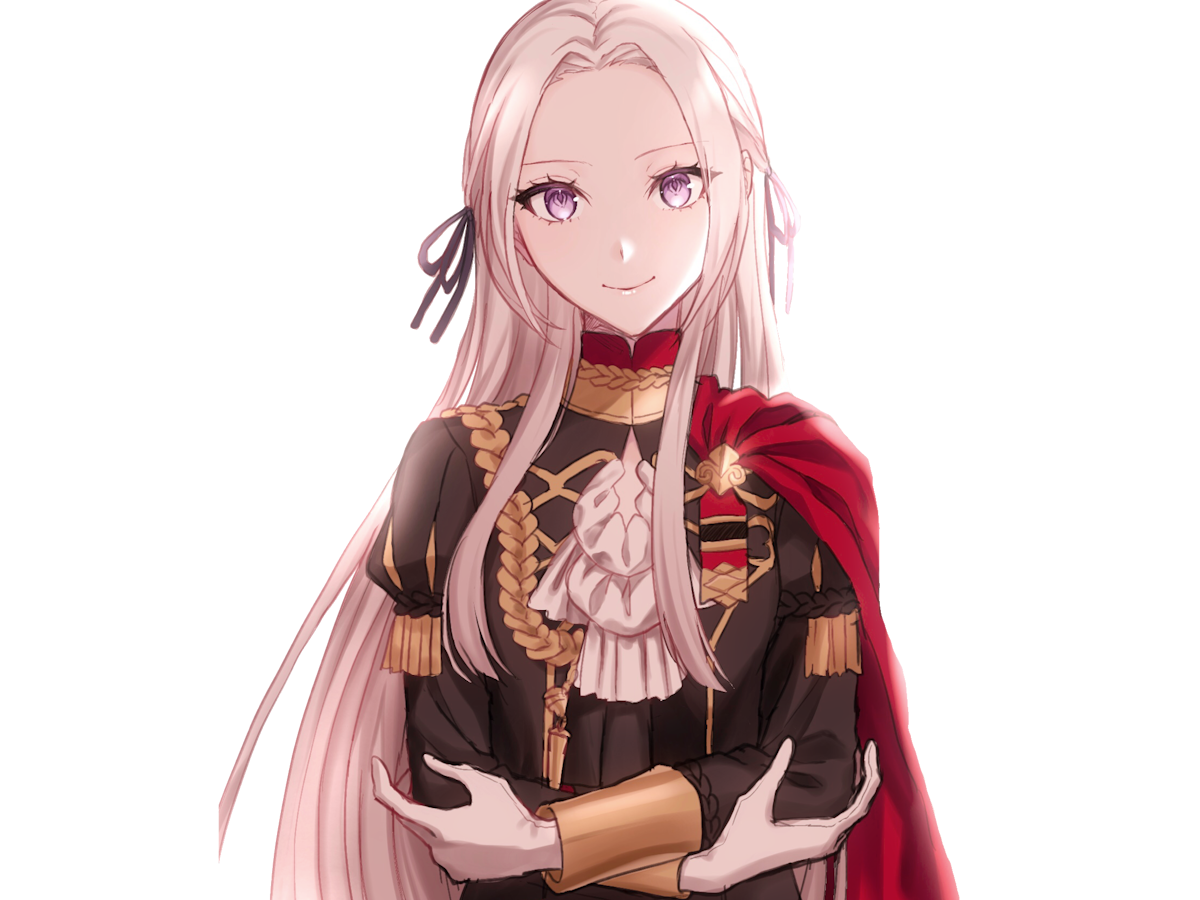 edelgard edel jeanne fire emblem three houses aigles jais moupe sourit brascroises heureuse charismatique