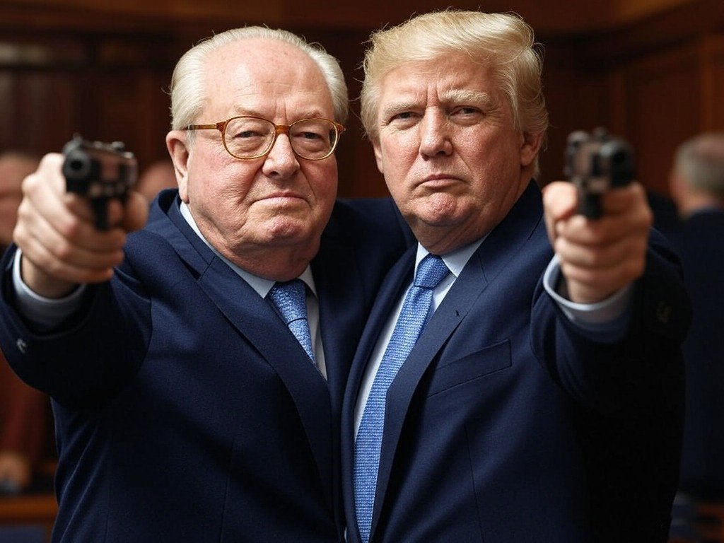 trump jean marie le pen gun arme swing