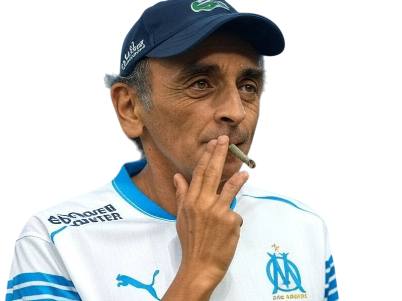 zemmour fume cigarette marseille om velodrome football lacoste casquette classico eric reconquete clop bedo oinj