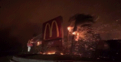 gif macdo enfer feu usa 2025 californie hollywood purification canicule fronce france chaud