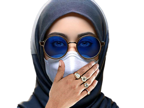 islam masque lunette main