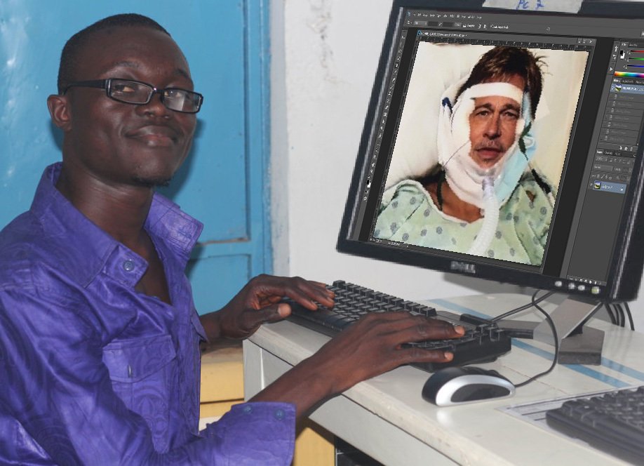 faux brad pitt arnaque anne brouteur photoshop hopital