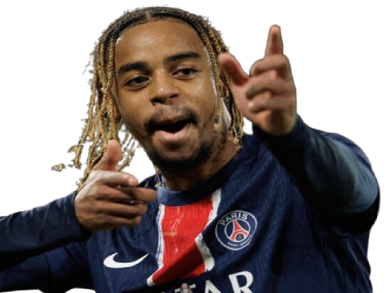 bradley barcola psg paris saint germain france danse celebration sourire smile tirer main