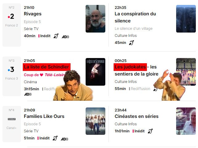 liste de schindler juif judee judoka judokate issou tele