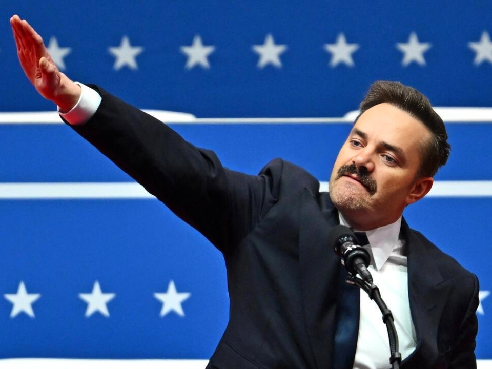 elon musk salut romain nazi hitler adolf risitas sieg heil bye aurevoir direction