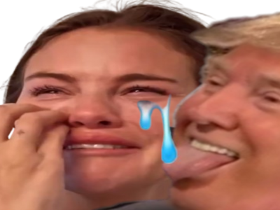 trump selena gomez larme