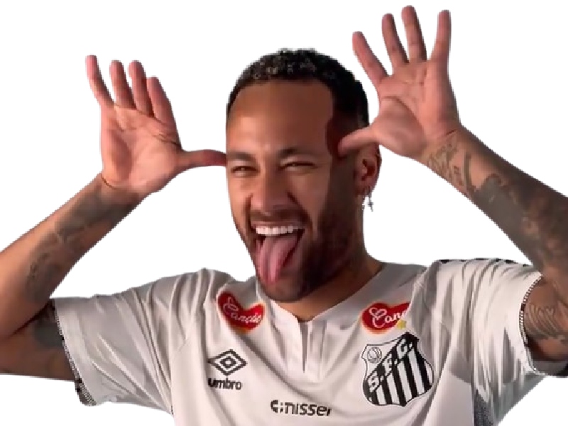 neymar junior jr bresil santos fc celebration main langue tete