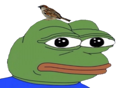 pepe grenouille moineau oiseau perche