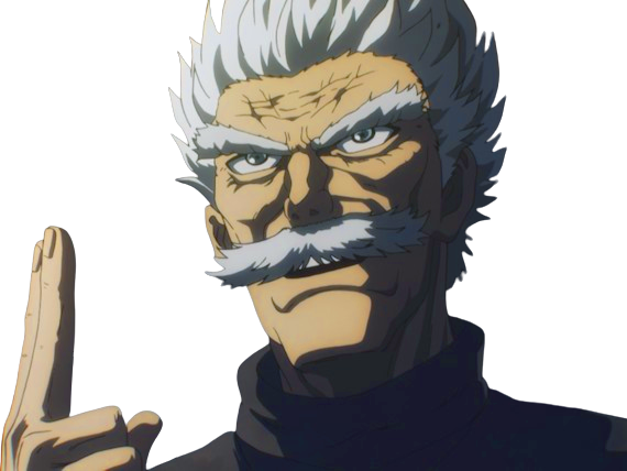 silver fang bang heros one punch man opm vieux anime manga art martiaux maitre badass