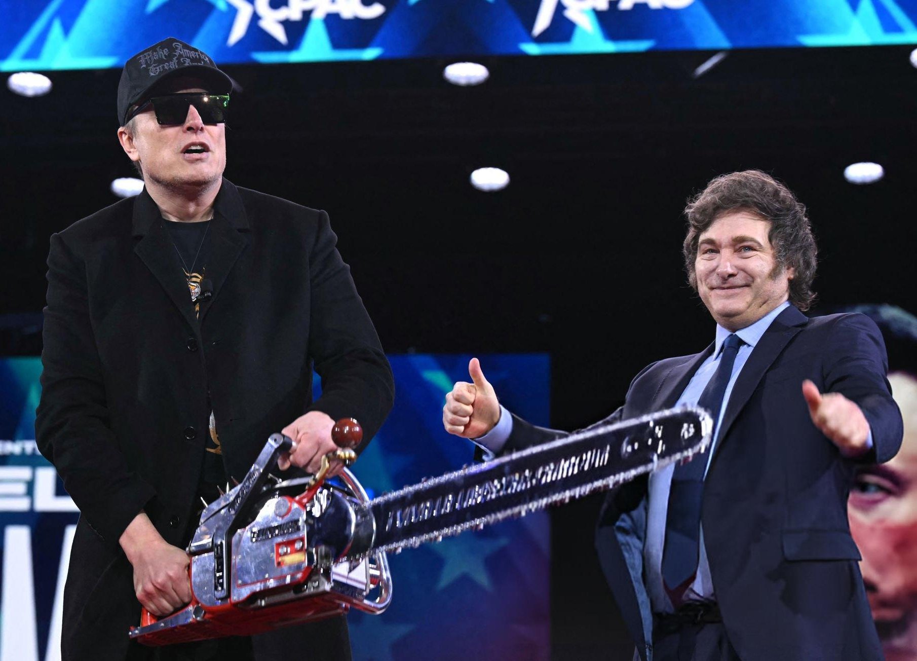 elon musk tronconneuse javier milei usa amerique merica murica yeah doge