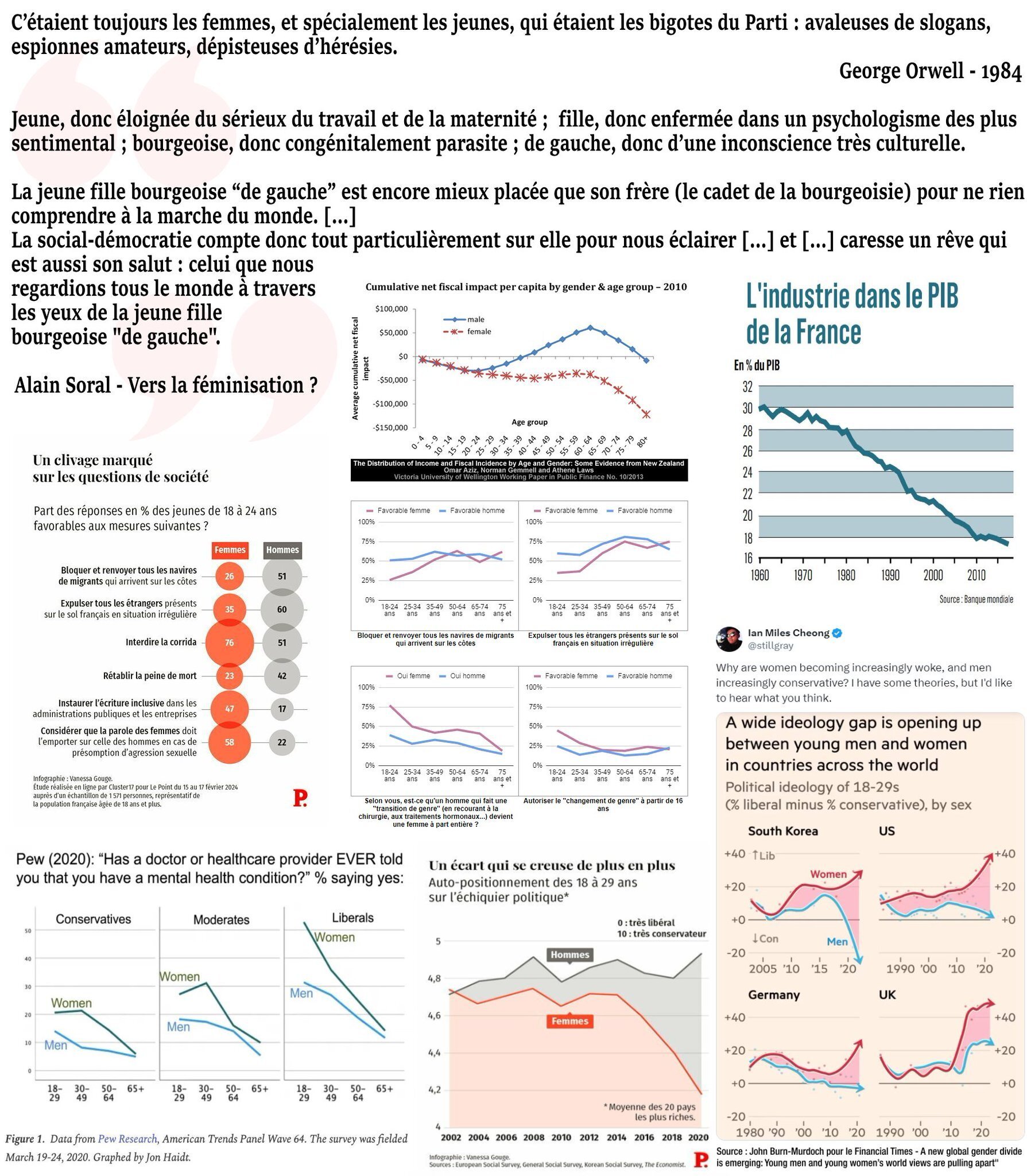 femme fille gauche bourgeoise migrant lgbt woke cuck soral clouscard