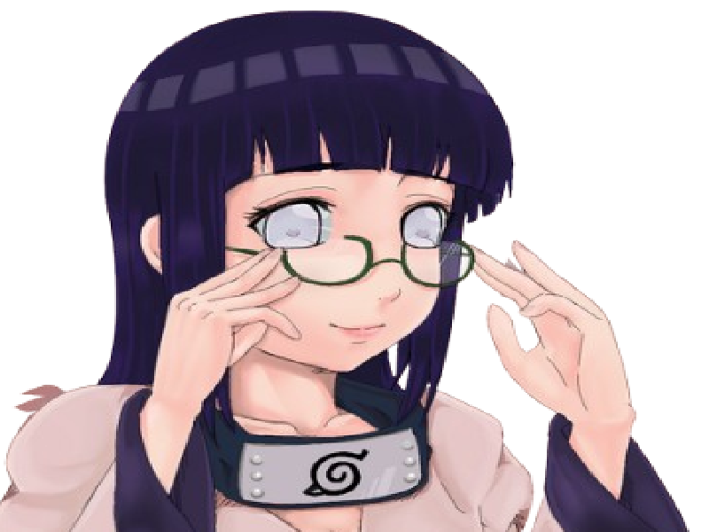 naruto hinata hyuga lunettes pose think pense reflexion malaise pas compris