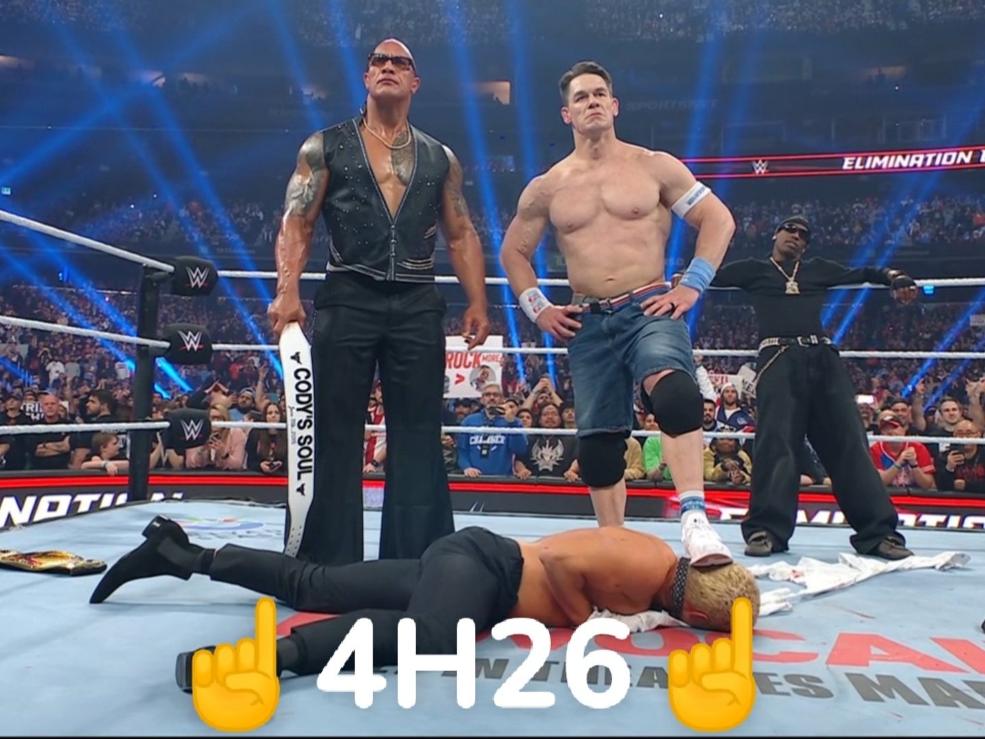 4h26 the rock john cena cody rhodes travis scott wwe wrestling catch bloodline final boss
