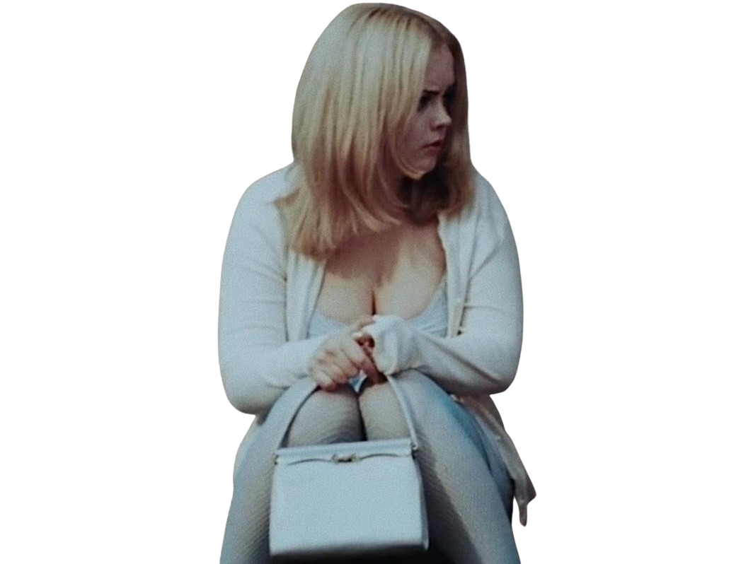 layla buffalo 66 christina ricci blonde robe bleue sac assise