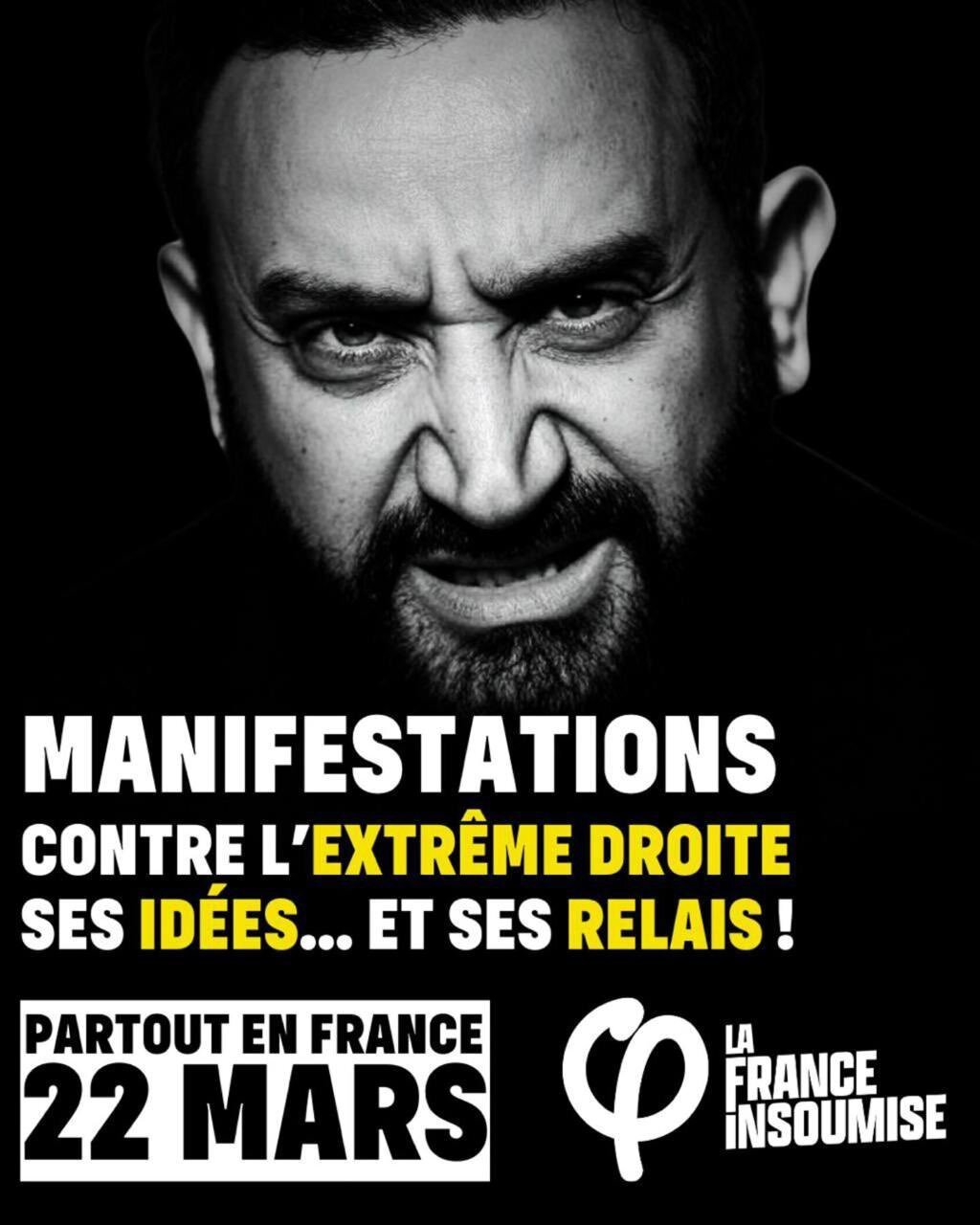 le juif eternel antisemite hanouna lfi gauche gaucho affiche extreme droite