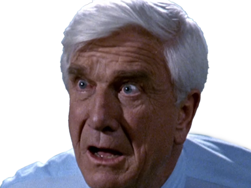 Sticker frank drebin policier inspecteur yatilunflic thenakedgun films saga comedie leslie nielsen acteur homme vieux comique par Dark-63