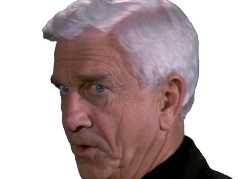 Sticker frank drebin policier inspecteur yatilunflic thenakedgun films saga comedie leslie nielsen acteur homme vieux comique par Dark-63