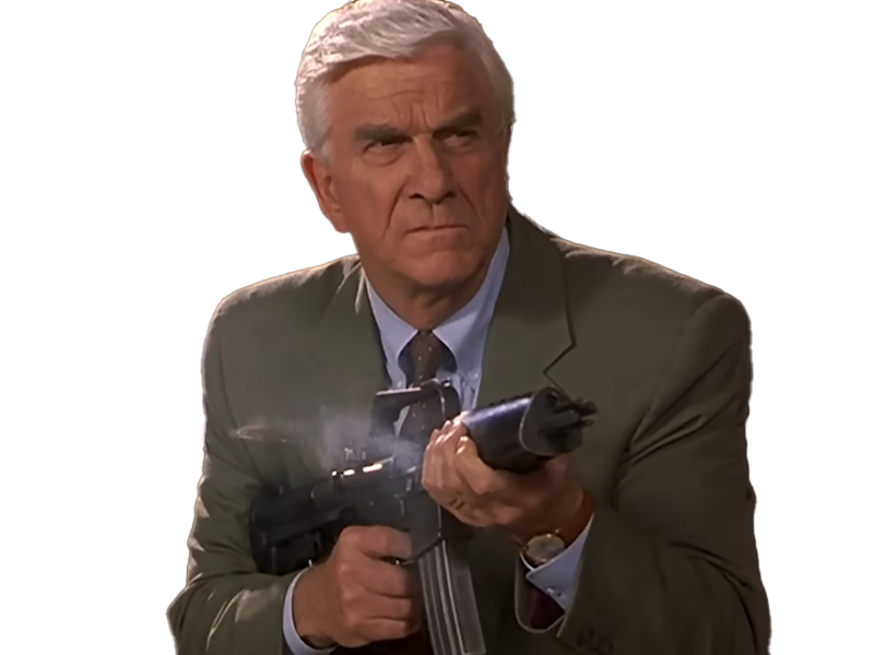 frank drebin policier inspecteur yatilunflic thenakedgun films saga comedie leslie nielsen acteur homme vieux comique