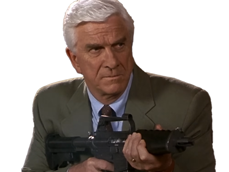 frank drebin policier inspecteur yatilunflic thenakedgun films saga comedie leslie nielsen acteur homme vieux comique