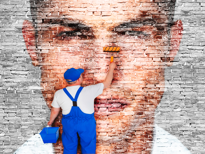 ronaldo paz qlf brick wall brique art peintre peinture serieux