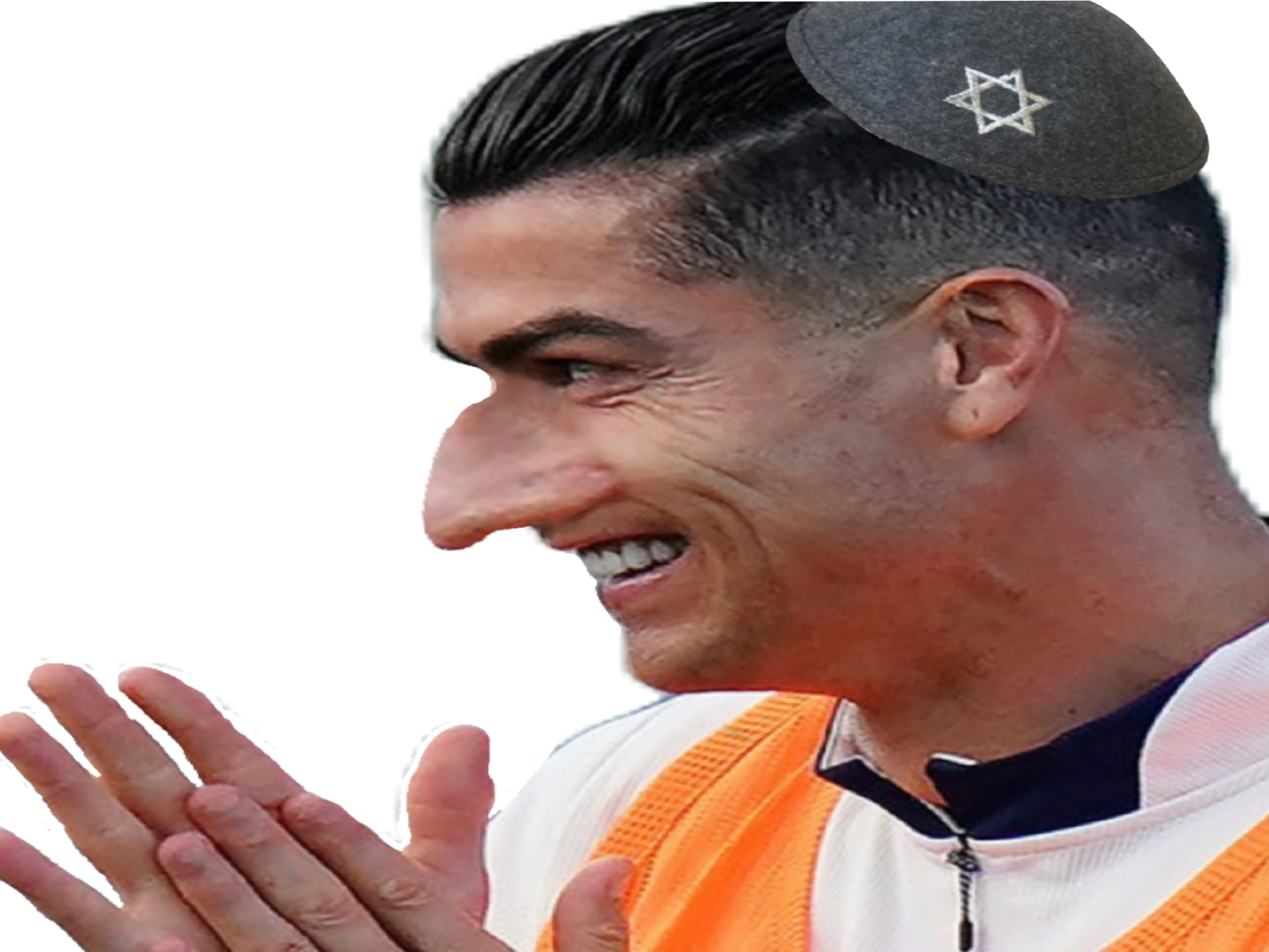 cristiano ronaldo cr7 cr 7 frotte les mains sourire sadique juif feuj youpin complot zoom