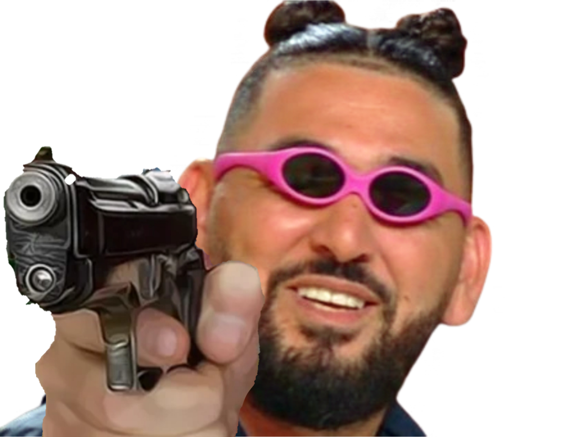 mohamed henni gun pistolet troll lunette rose sourire marseille om olympique couette cheveux qlf arabe