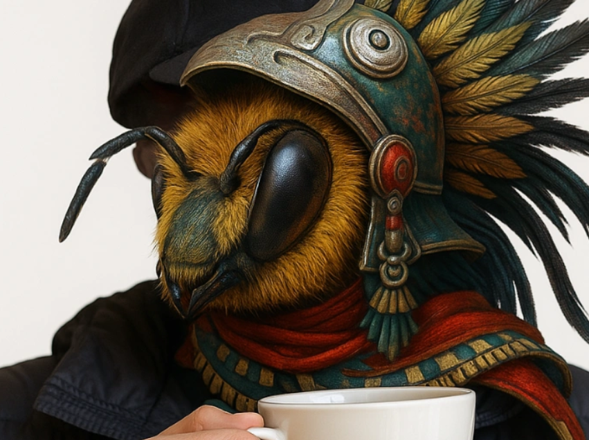 abeille azteque cafe tasse