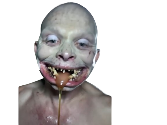 peur chauve monstre bave dent