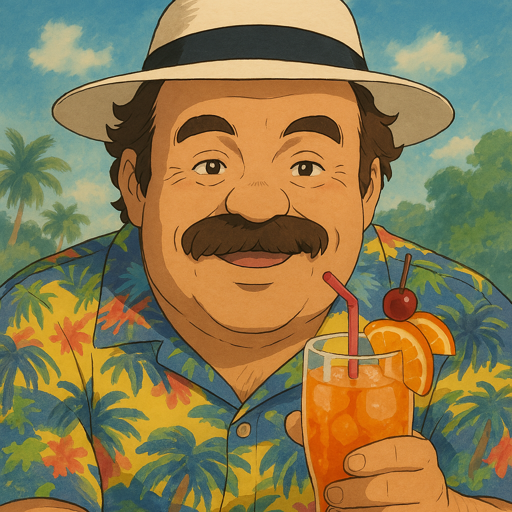 risitas cocktail chapeau plage chemise ete