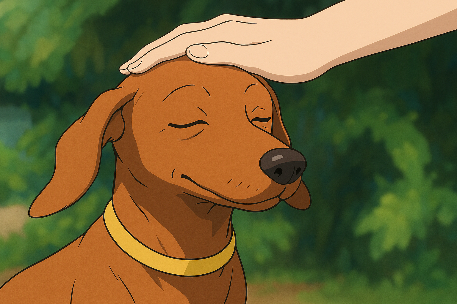 ghibli toutou caresse chien gentil