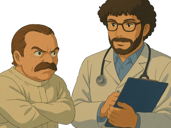 hopital serein hp zinzin psy jesus narquois smartass medecin fou tare ghibli risitas smirking psychiatre