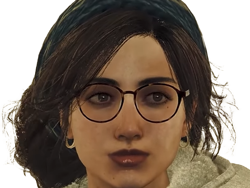 alma assistante handler guilde monster hunter wilds mhwilds monsterhunter monsterhunterwilds jeu video femme lunettes archeologue