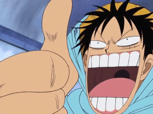 luffy pouce sourire