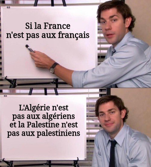 france aux francais algerie algerien palestine palestinien jim halpert