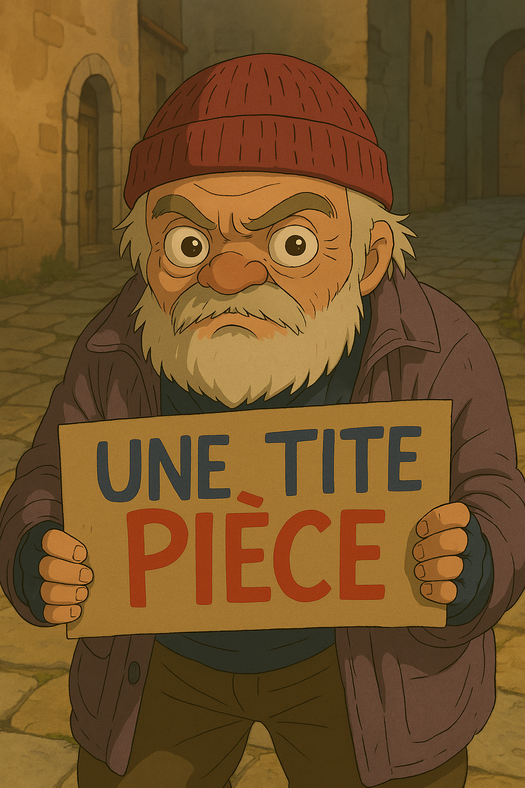 ghibli clodo clochard piece vieux argent mendiant risitas